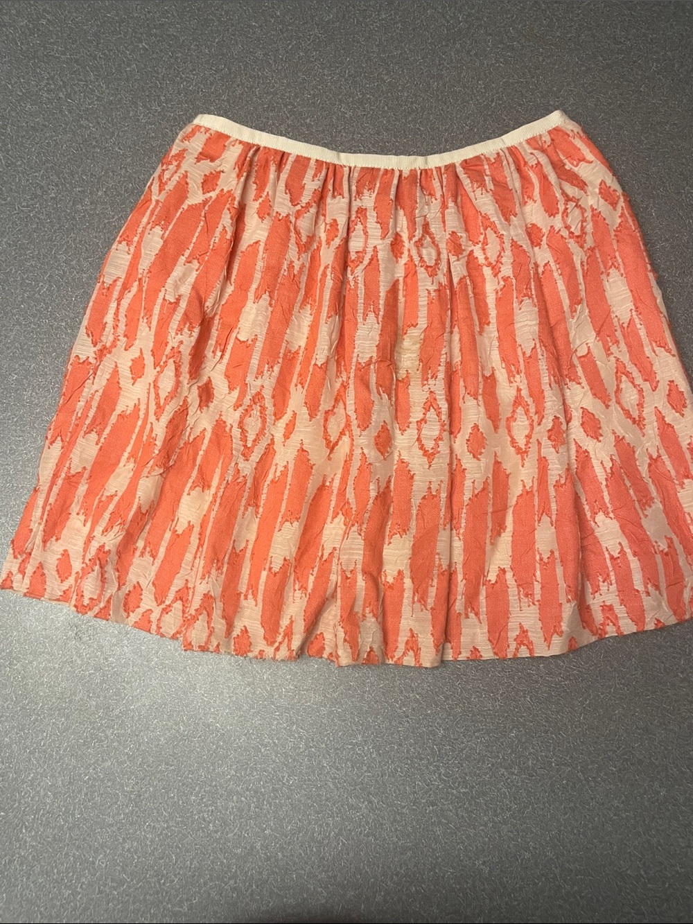 J. Crew orange jacquard Lined Aline mini skirt
